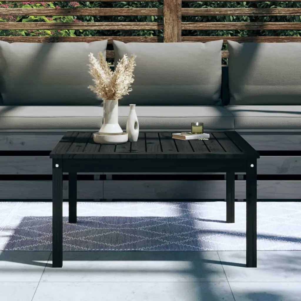 Garden Table Outdoor Furniture Pinewood Sturdy Black 82.5x82.5x45cm
