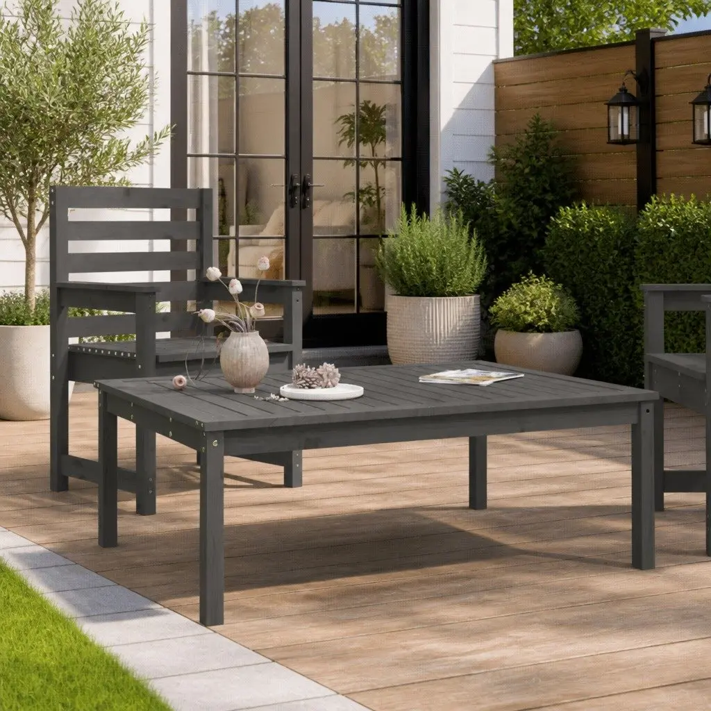 Grey Garden Dining Table 121x82.5cm