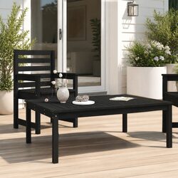 Versatile Black Wooden Table for Gardens and Patios
