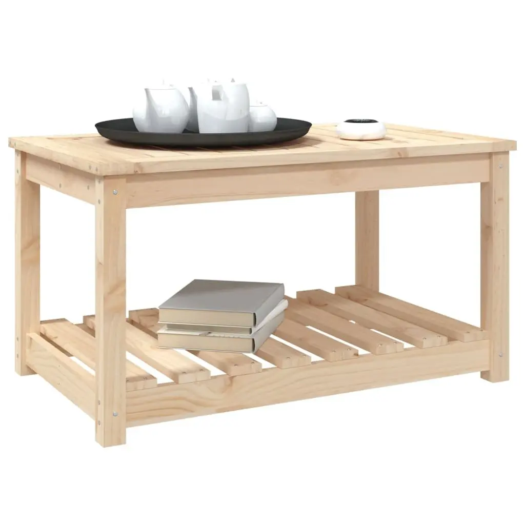 Solid Wood Pine Garden Table 82.5x50.5x45cm Brown