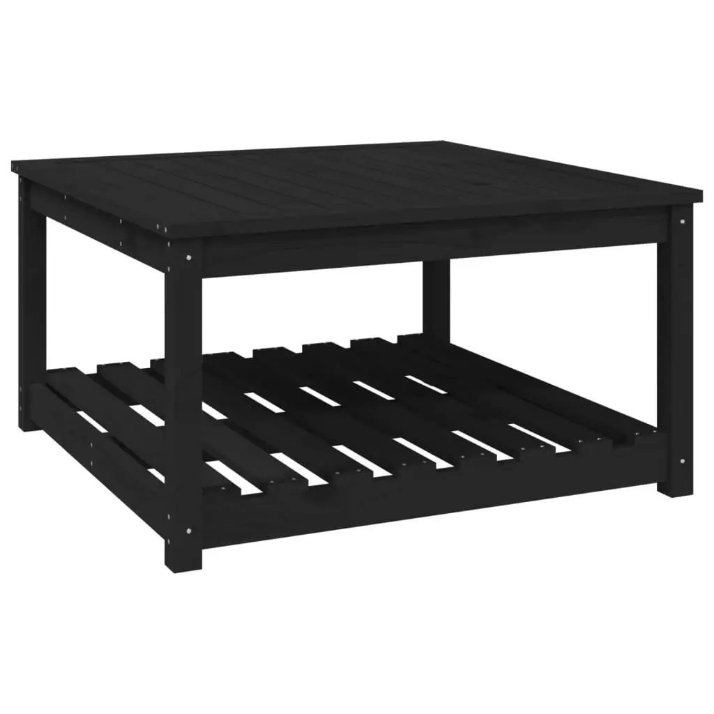 Outdoor Dining Table Solid Pine Wood Black 82.5x82.5x45cm Garden Furniture
