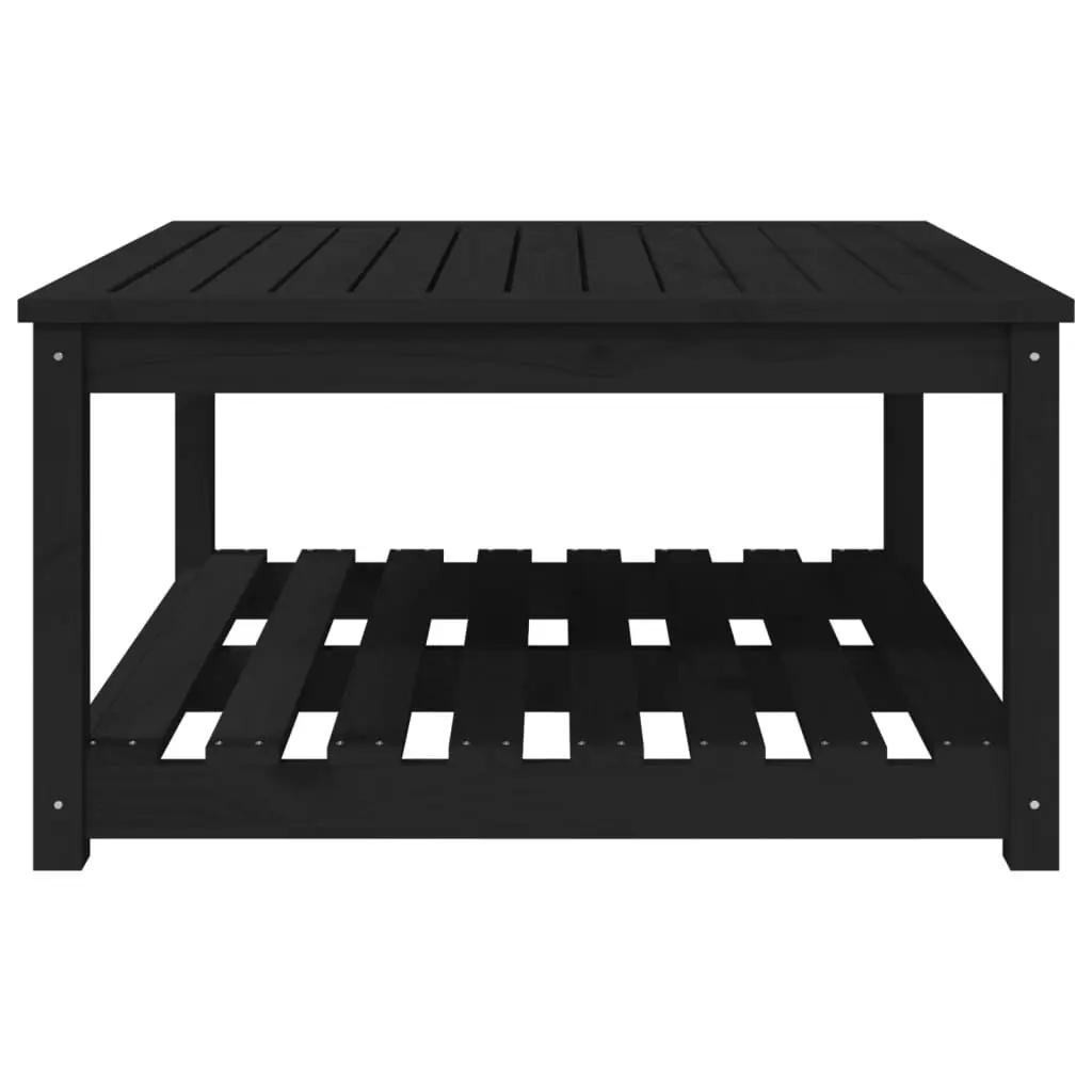 Outdoor Dining Table Solid Pine Wood Black 82.5x82.5x45cm Garden Furniture