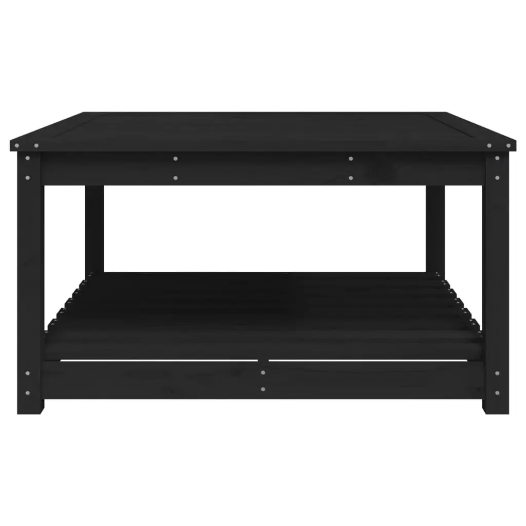 Outdoor Dining Table Solid Pine Wood Black 82.5x82.5x45cm Garden Furniture
