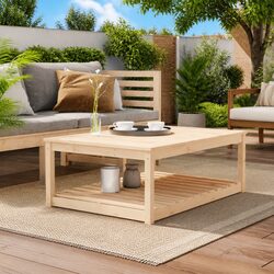 Practical Pine Garden Table for Outdoor Use
