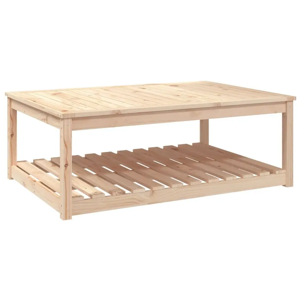 Garden Table Solid Pine Wood Outdoor Dining Desk 121x82.5x45cm Brown