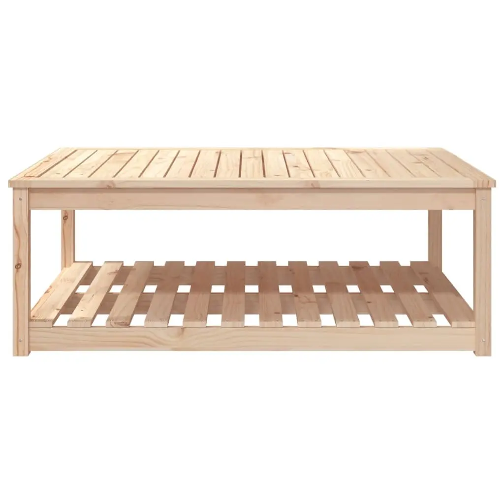 Garden Table Solid Pine Wood Outdoor Dining Desk 121x82.5x45cm Brown