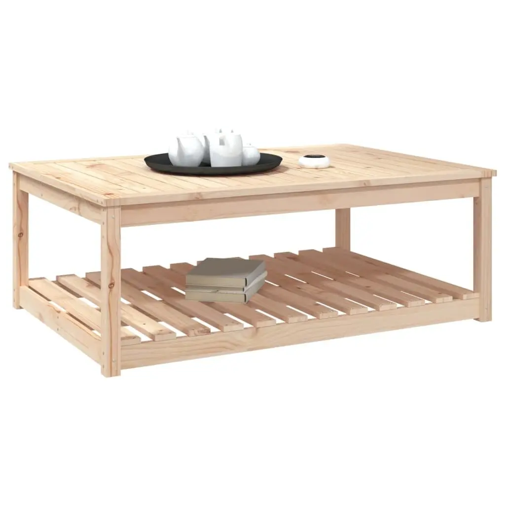 Garden Table Solid Pine Wood Outdoor Dining Desk 121x82.5x45cm Brown