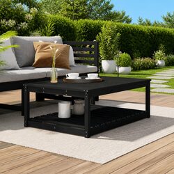 Functional Black Garden Table 121x82.5x45cm for Your Patio