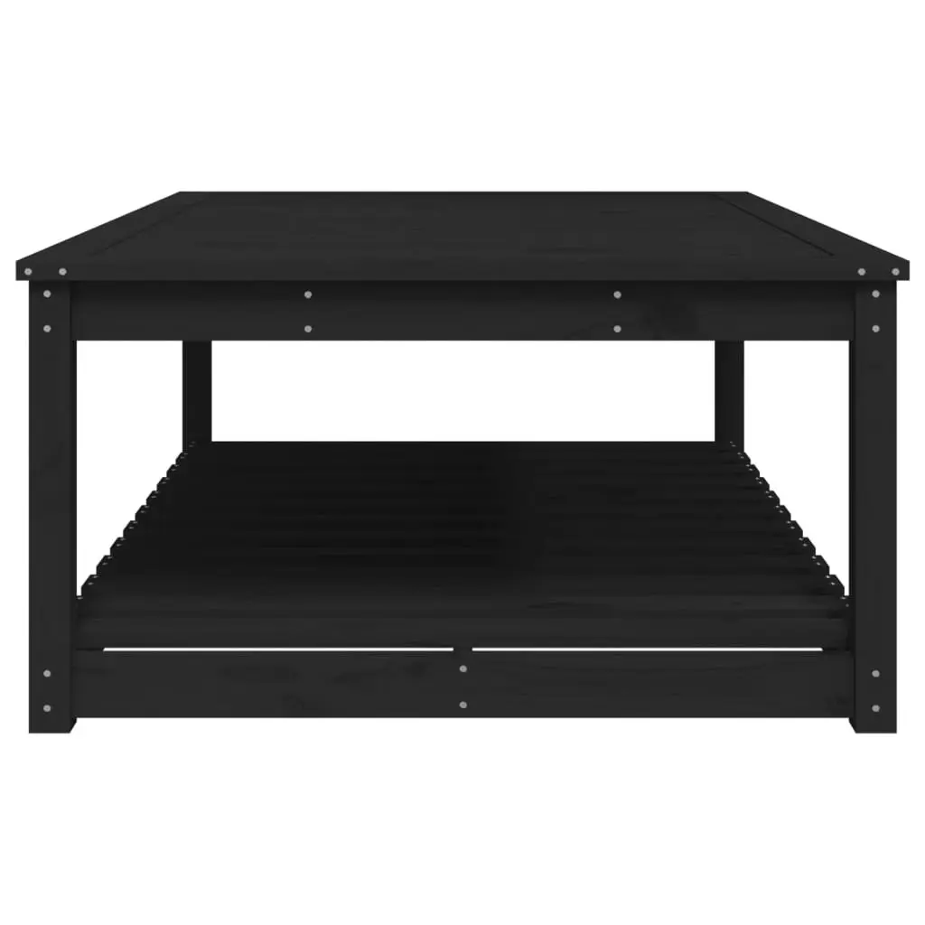 Garden Table Black 121x82.5x45cm Solid Wood Pine Patio Outdoor Furniture