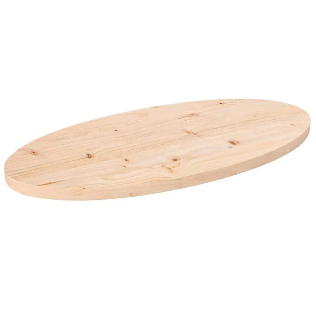 Oval Table Top 70x35cm Solid Pine Wood Natural Brown