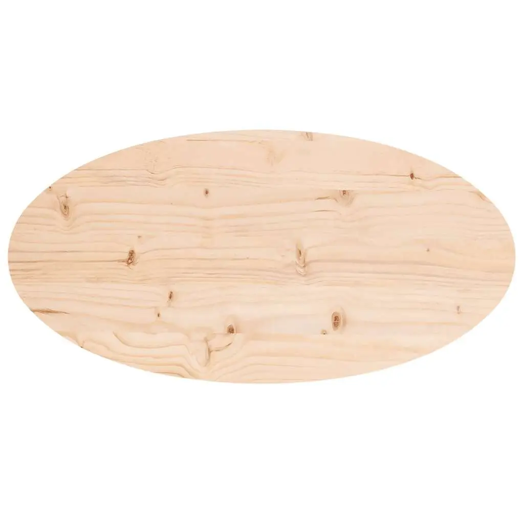 Oval Table Top 70x35cm Solid Pine Wood Natural Brown
