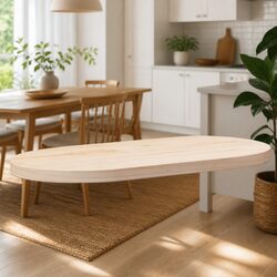 Solid Wood Pine Oval Table Top 60x30x2.5 cm Brown Coffee Side Furniture Board