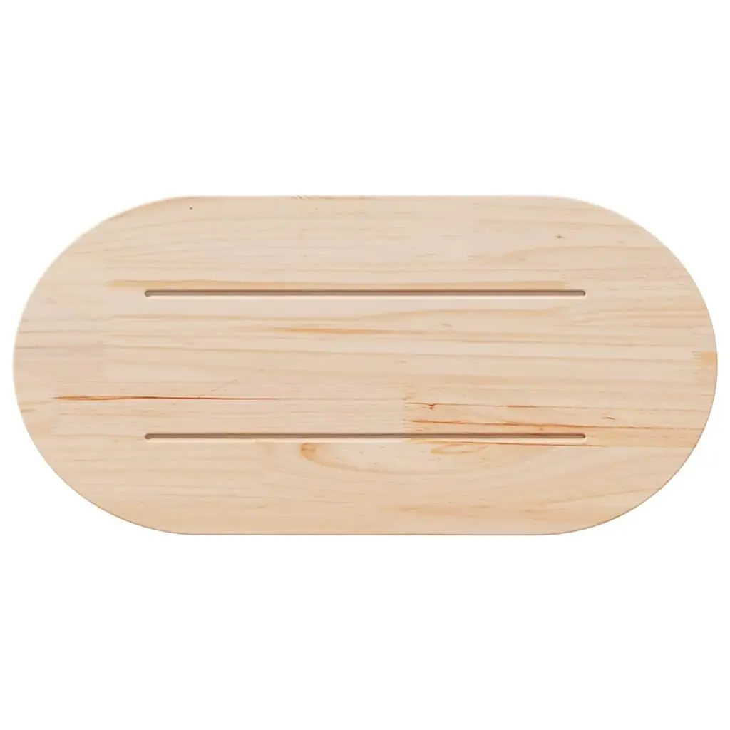 Solid Wood Pine Oval Table Top 60x30x2.5 cm Brown Coffee Side Furniture Board