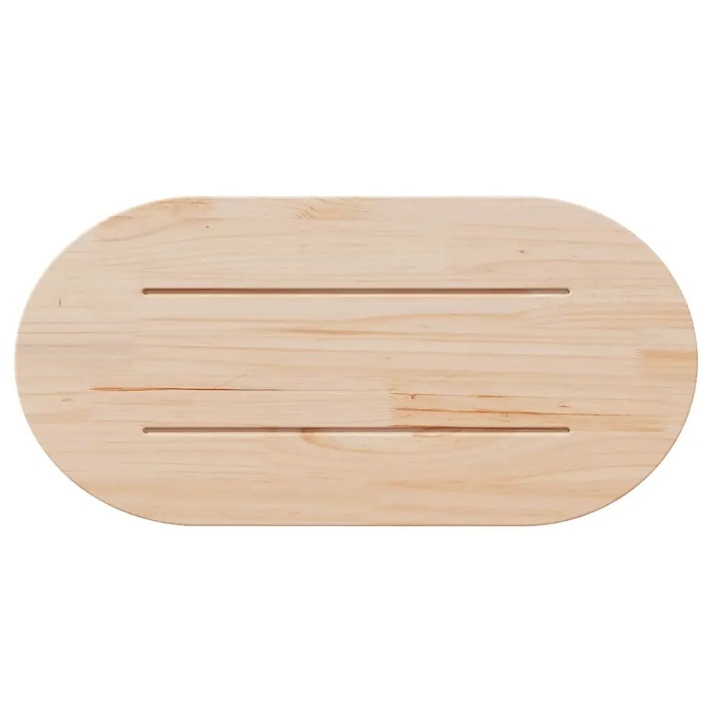 Solid Wood Pine Oval Table Top 90x45x2.5cm Brown Replacement Coffee Furniture