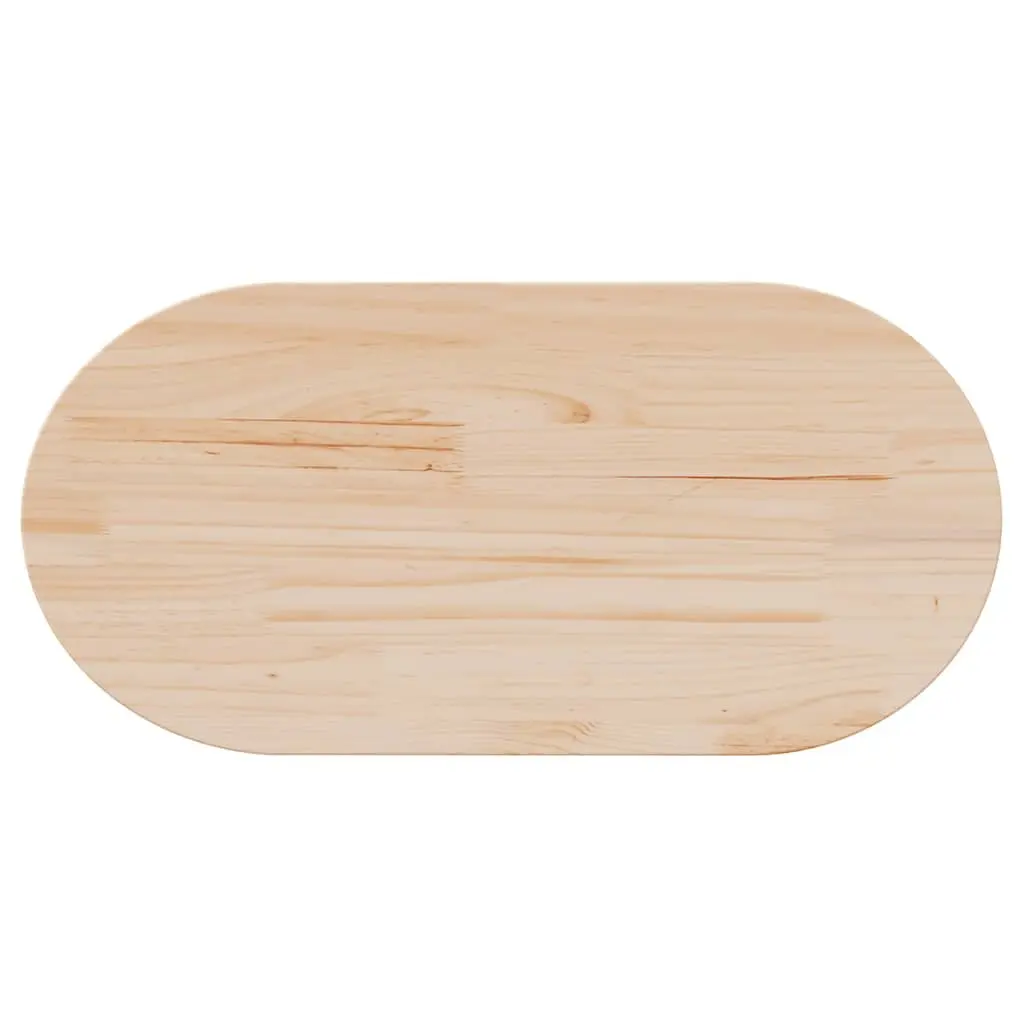Solid Wood Pine Oval Table Top 90x45x2.5cm Brown Replacement Coffee Furniture