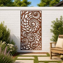 105 x 55 cm Corten Steel Shell Design for Garden Walls
