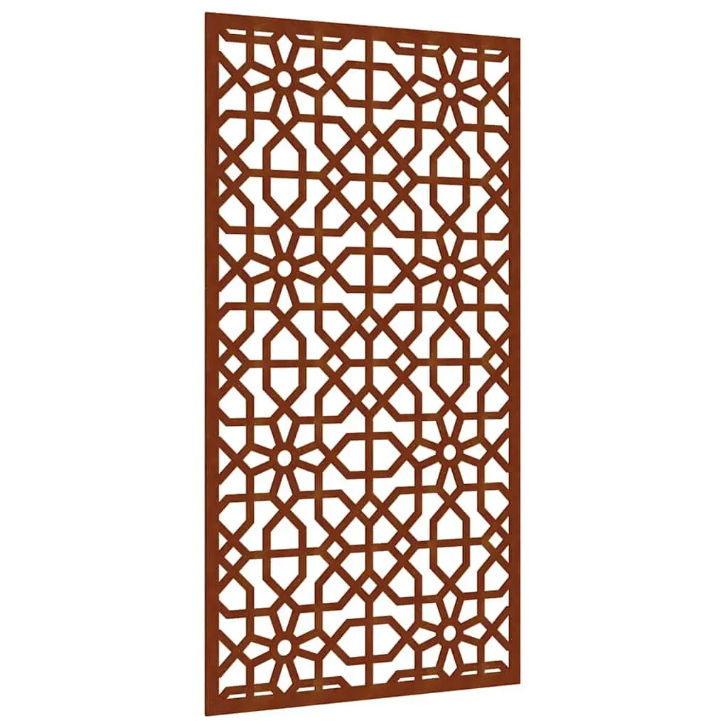 Garden Wall Decoration 105x55 cm Corten Steel Moorish Hollow Design Outdoor