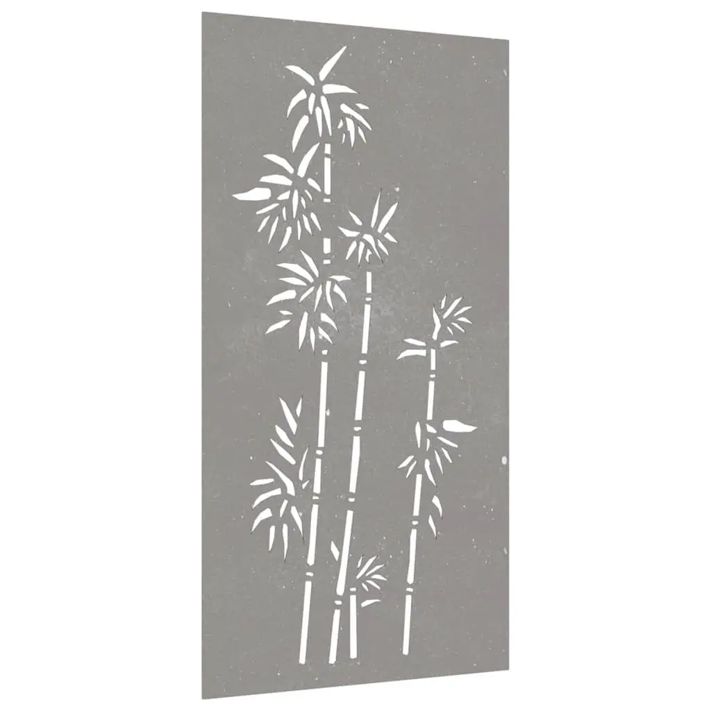 Garden Wall Decoration 105x55 cm Corten Steel Bamboo Design Outdoor Art
