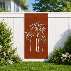 Practical Garden Wall Art - Corten Steel Palm Tree