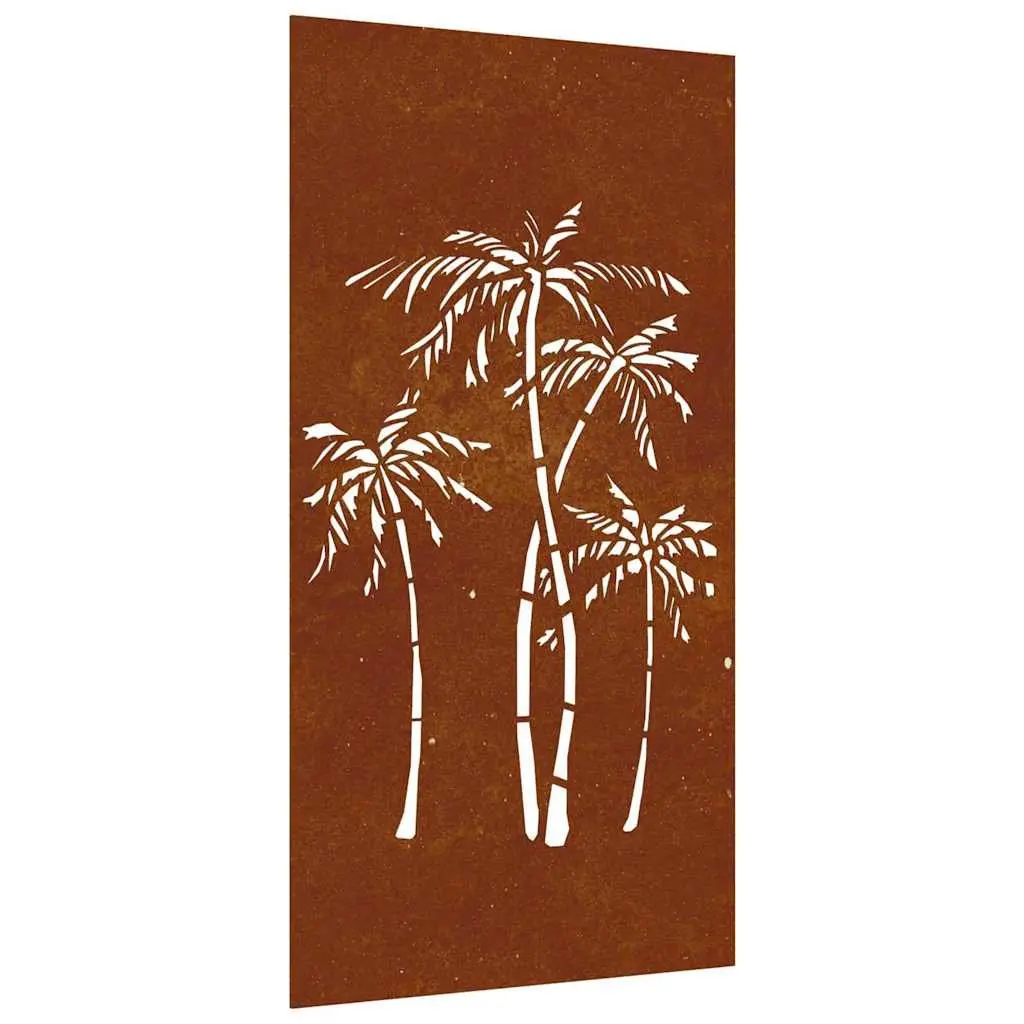 Garden Wall Decoration 105x55 cm Corten Steel Palm Tree Design Outdoor Metal Art