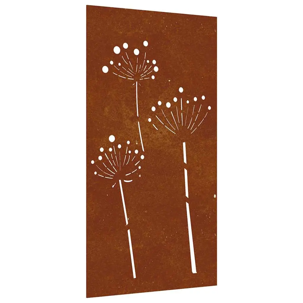 Metal Garden Decoration Corten Steel 105x55cm Outdoor Flower Pattern Wall Art