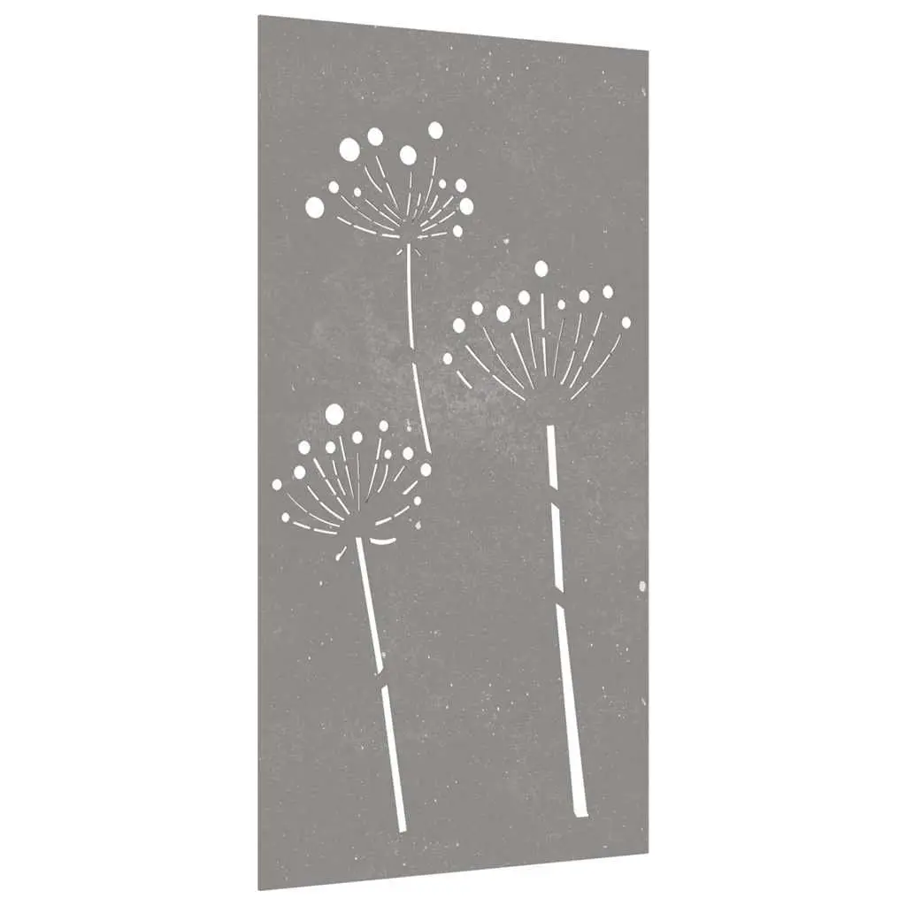 Metal Garden Decoration Corten Steel 105x55cm Outdoor Flower Pattern Wall Art