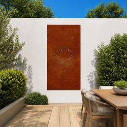 Wall Decor for Gardens: 105x55 cm Corten Steel Sun Design