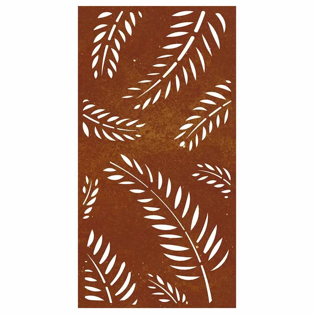 Garden Wall Art Decoration 105x55 cm Corten Steel Leaf Design Outdoor Metal