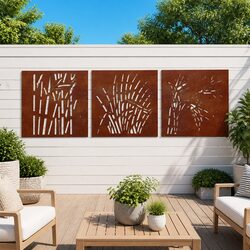 3-Piece Wall-Mounted Metal Art for Garden
