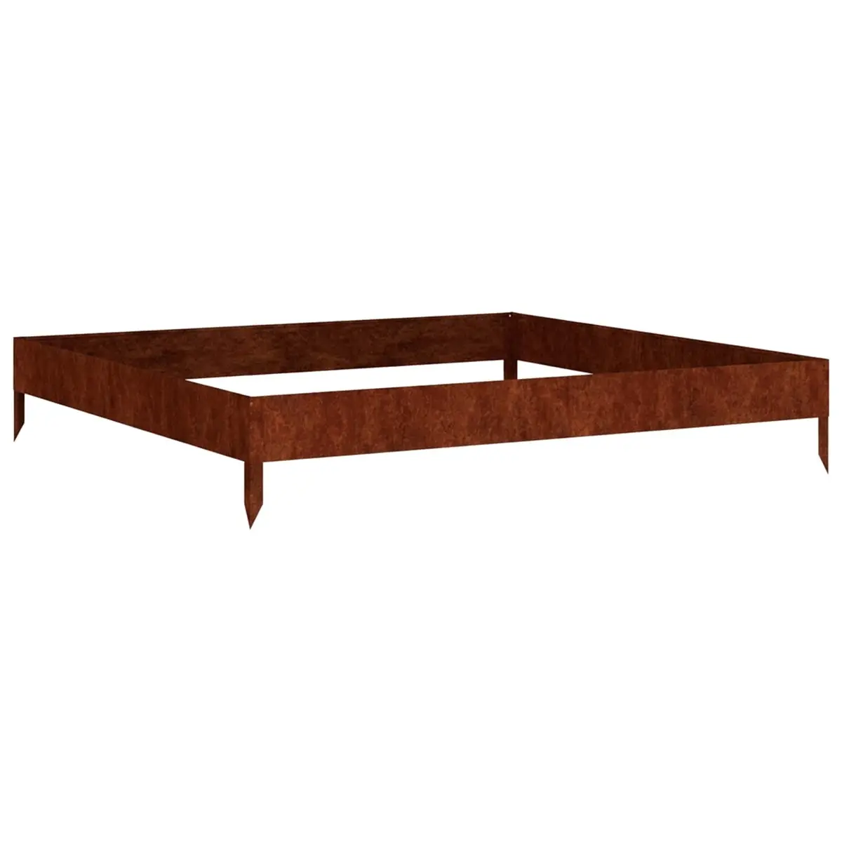 Corten Steel Garden Planter Box Outdoor 100x100x18.5cm Raised Bed for Flowers