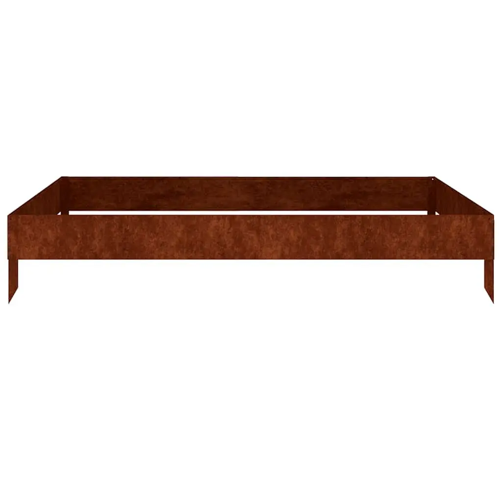 Corten Steel Garden Planter Box Outdoor 100x100x18.5cm Raised Bed for Flowers