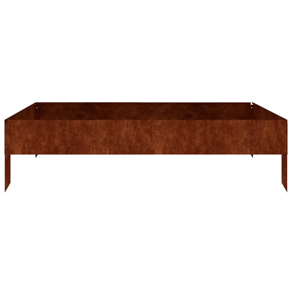 Garden Raised Bed Planter Corten Steel 100x100x26cm Brown Open Bottom Flower Box