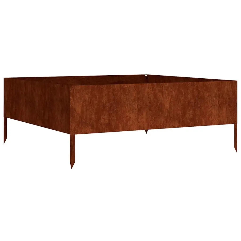 Raised Bed Planter Corten Steel 100x100x41 cm Open Bottom Brown