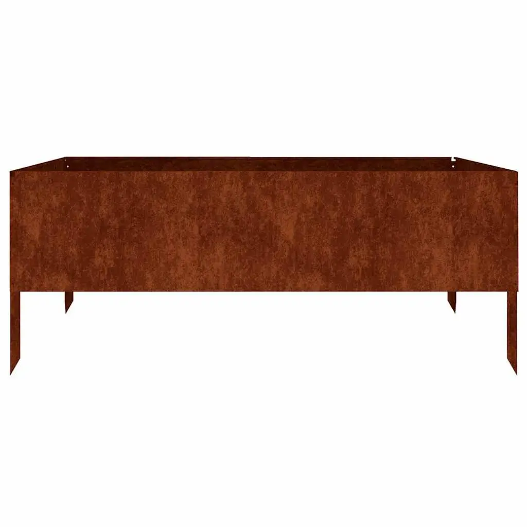 Raised Bed Planter Corten Steel 100x100x41 cm Open Bottom Brown