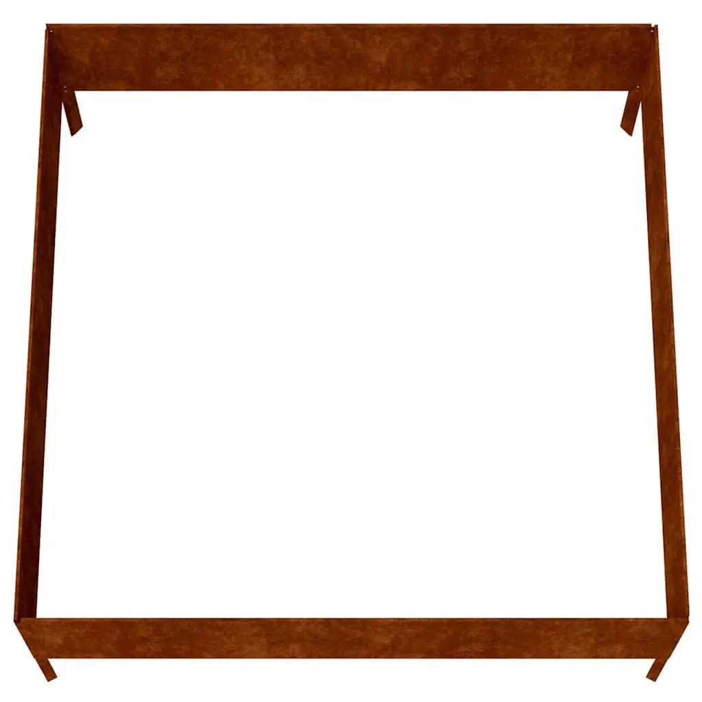 Raised Bed Planter Corten Steel 100x100x41 cm Open Bottom Brown