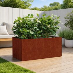 Versatile Corten Steel Garden Bed for Home and Patio Use