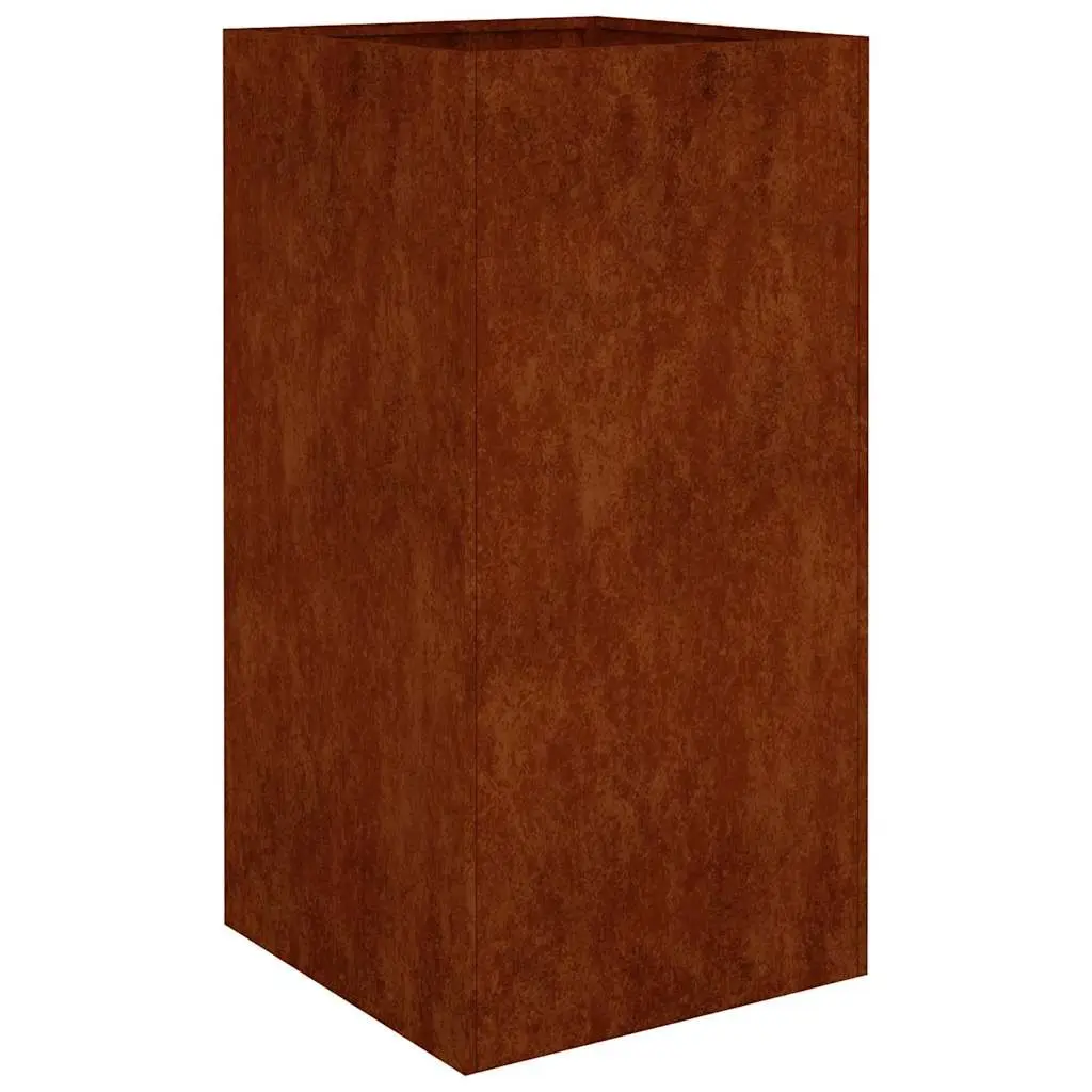 Corten Steel Planter Box 40x40x80 cm Raised Garden Bed Weathering Steel Outdoor