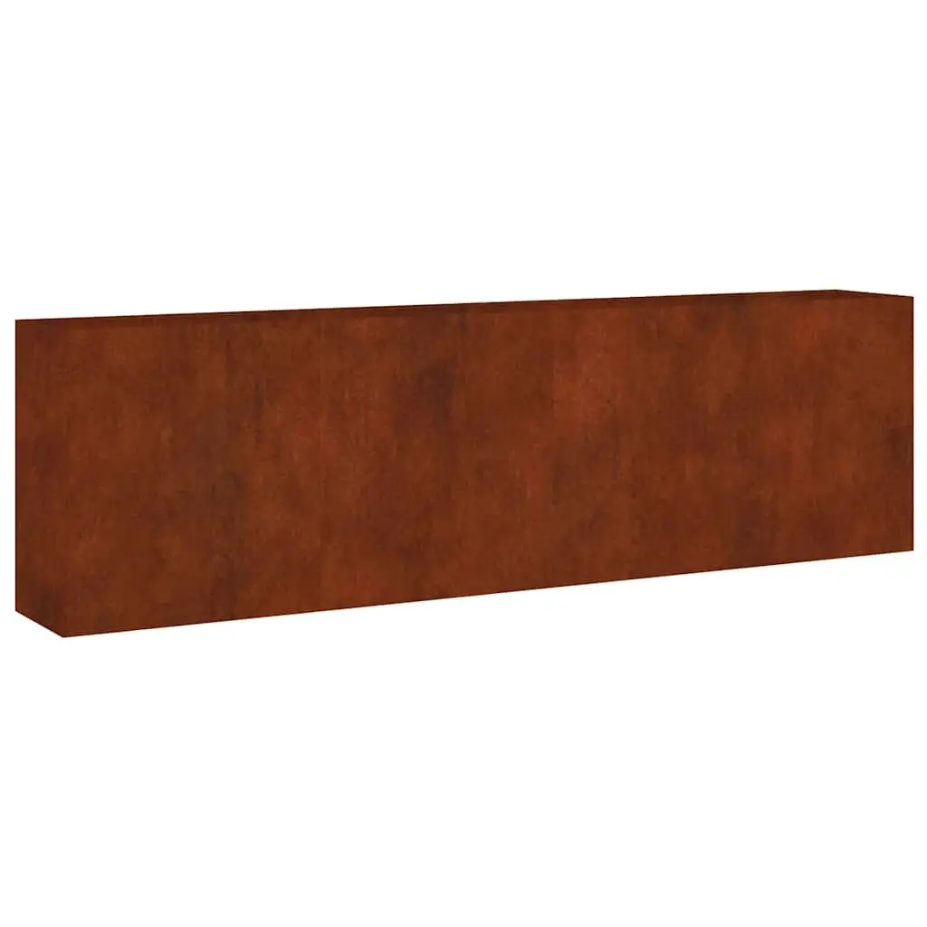 Garden Raised Bed Planter Corten Steel 280x40x80 cm Brown Outdoor Vegetable