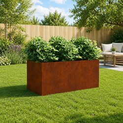 Practical 80x40x40 cm Corten Steel Planter for Your Home