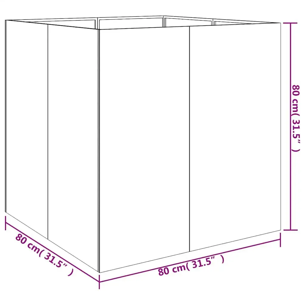 Corten Steel Raised Garden Bed Planter 80x80x80cm Brown Outdoor Patio Flower Box