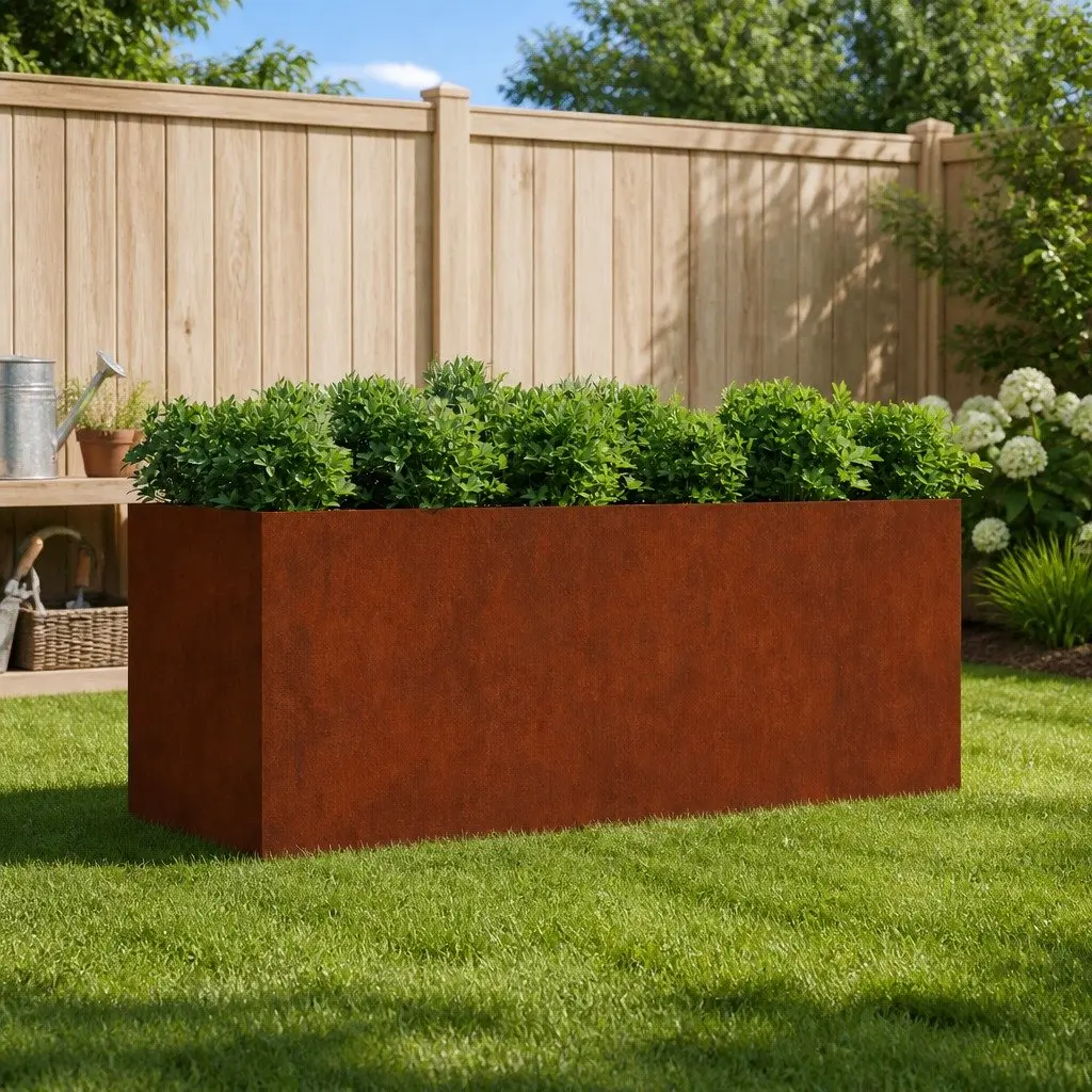 Garden Raised Bed Planter Box 200x80x80 cm Corten Steel Weathering Outdoor