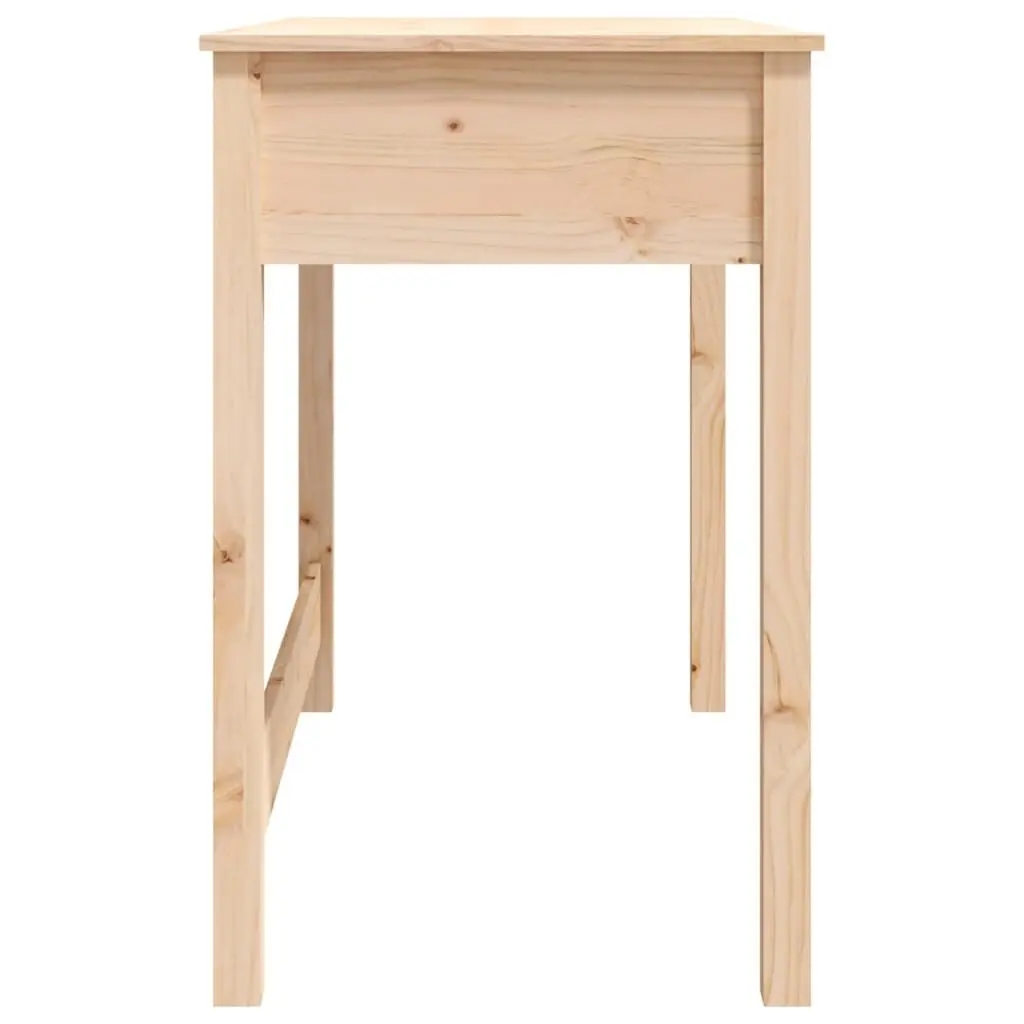 Pine Wood Desk Rustic Finish 100x50x78 cm Brown with 2 Storage Drawers for Home Office or Study Use