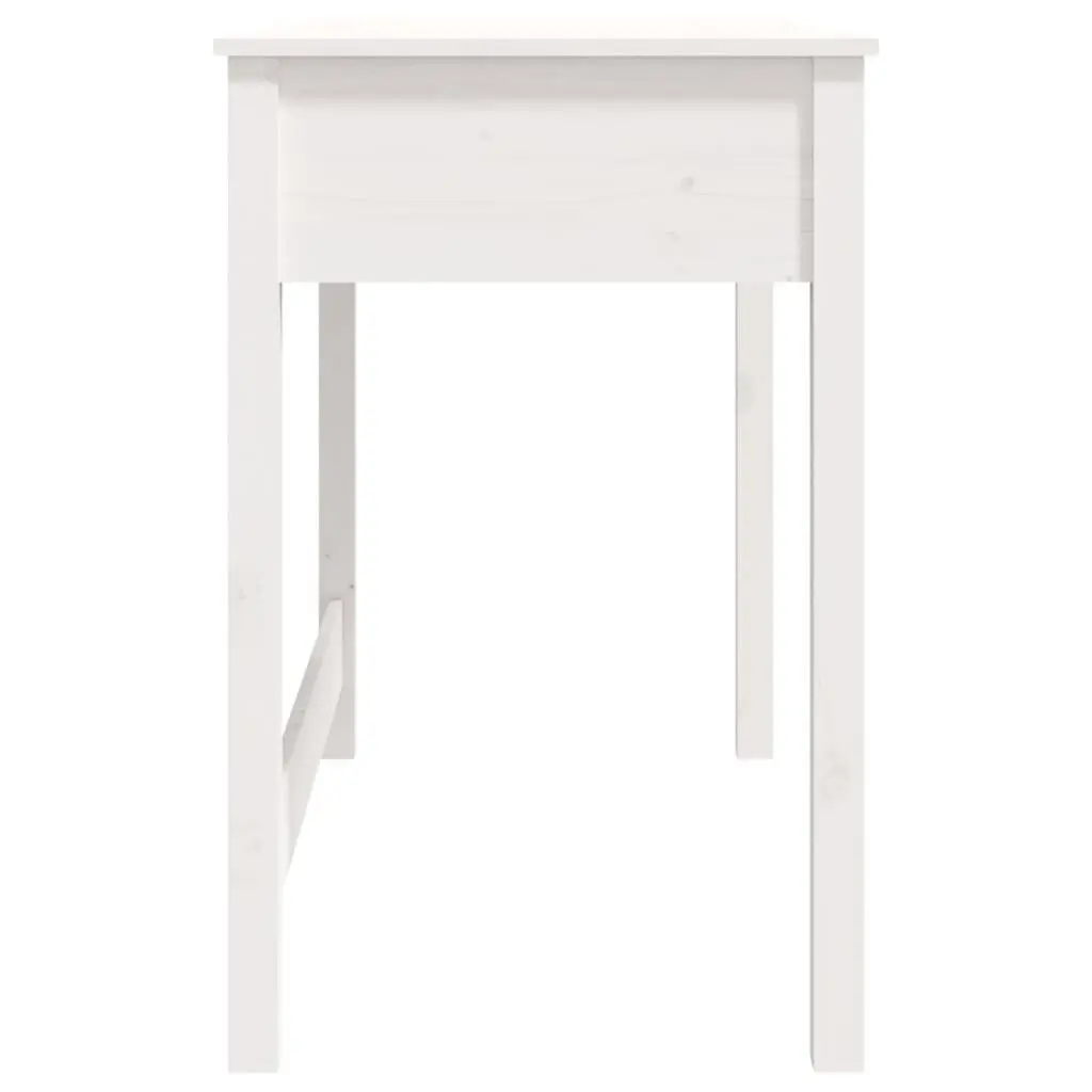 Solid Wood Pine Desk with Drawers White Office Study Computer Furniture