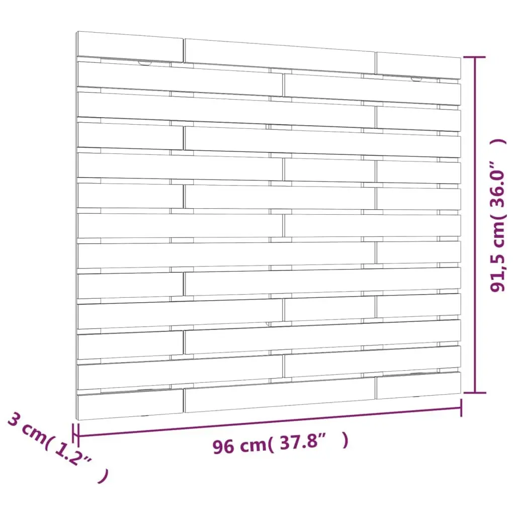 Wall Headboard 96cm White Solid Pine Wood Bedroom Bed Head Support