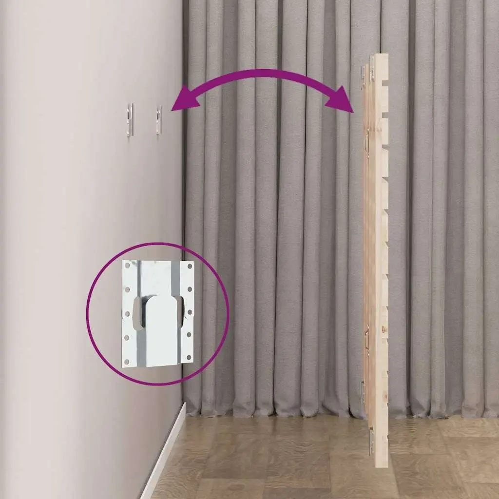 Wall Mounted Headboard Solid Pine Wood Brown 156cm Bedroom Bed Support