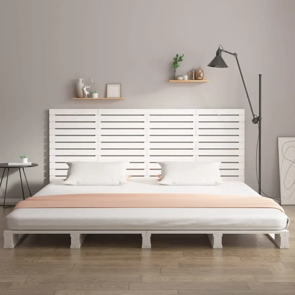 Wall Headboard White 156cm Solid Wood Pine Bedroom Bed Header Mount