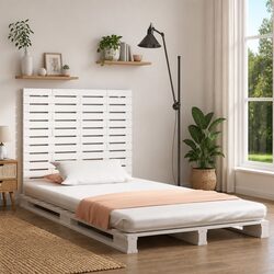 Wall Headboard 141cm White Solid Pine Wood Bedroom Bed Header Mount