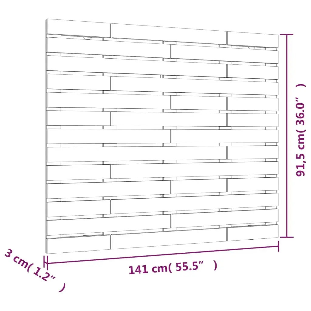 Wall Mounted Headboard Solid Pine Wood White 141cm Bedroom Bed Support