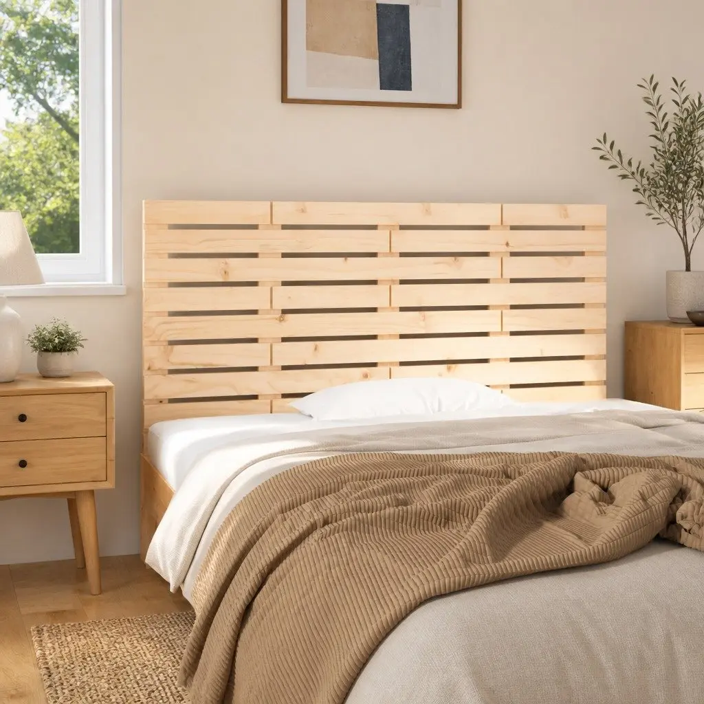 Wall Headboard Solid Pine Wood 156 cm Brown