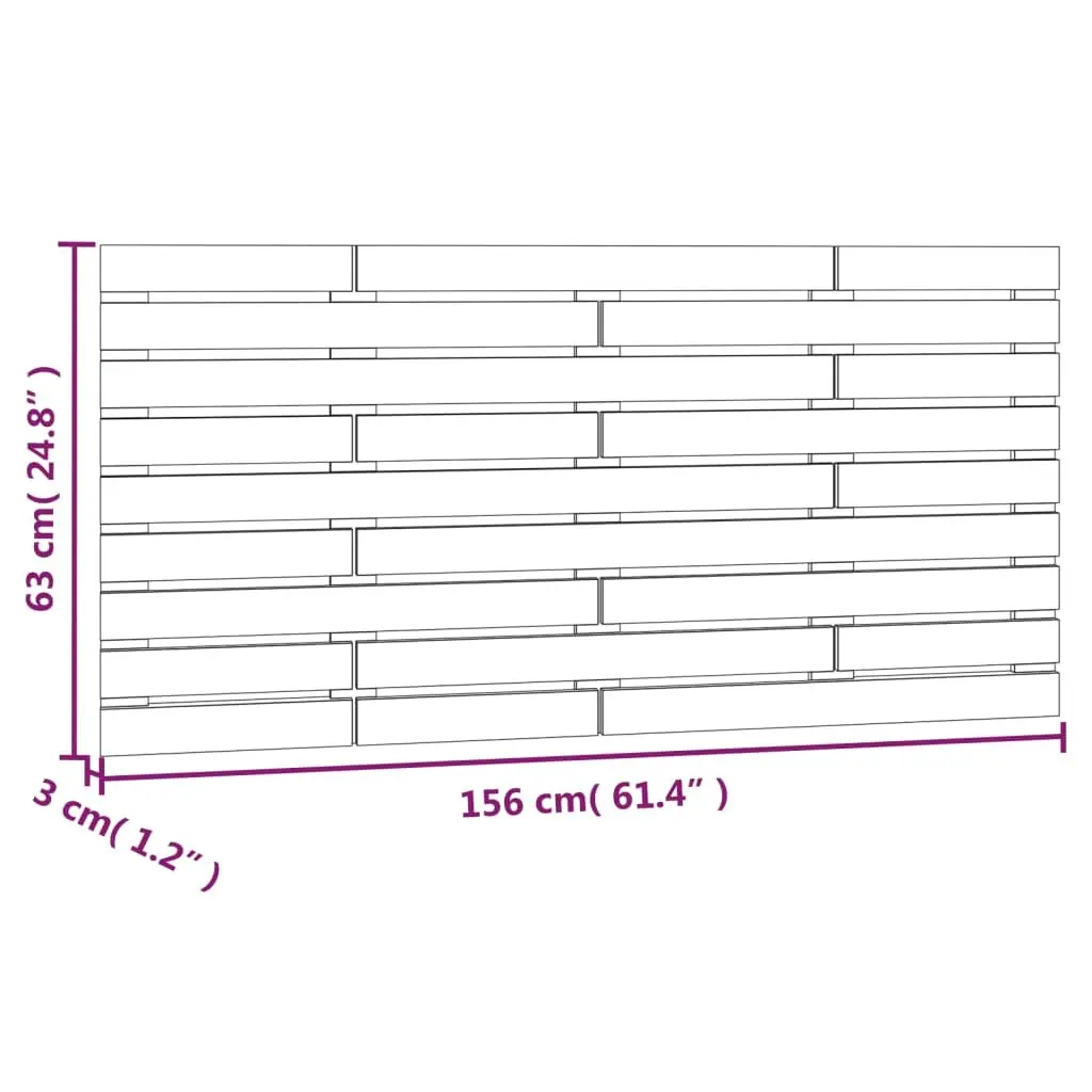 Wall Headboard Solid Pine Wood 156 cm Brown